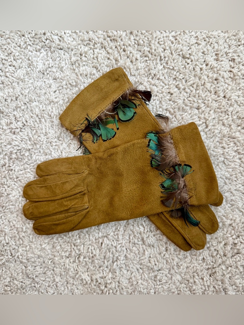 Max Mara Sportmax Suede Feather Gloves